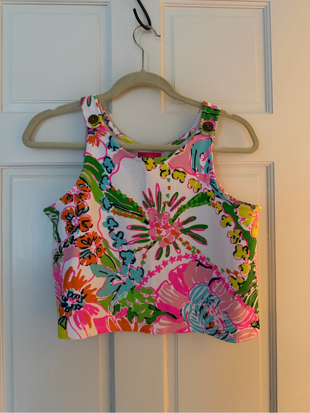 Lilly Pulitzer For Target Cropped Tank Nosey Posey Print